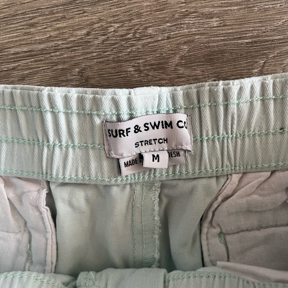 NWT Mens Surf and Swim Co Stretch Chino Shorts Size Medium Light Powder Blue. - Picture 8 of 9